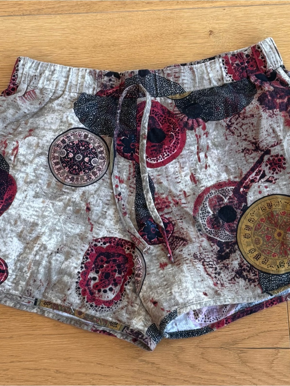 Popsoda London Cyber Y2K Shorts Large 10 Medallion Print Goth Punk Alt Rave Boho